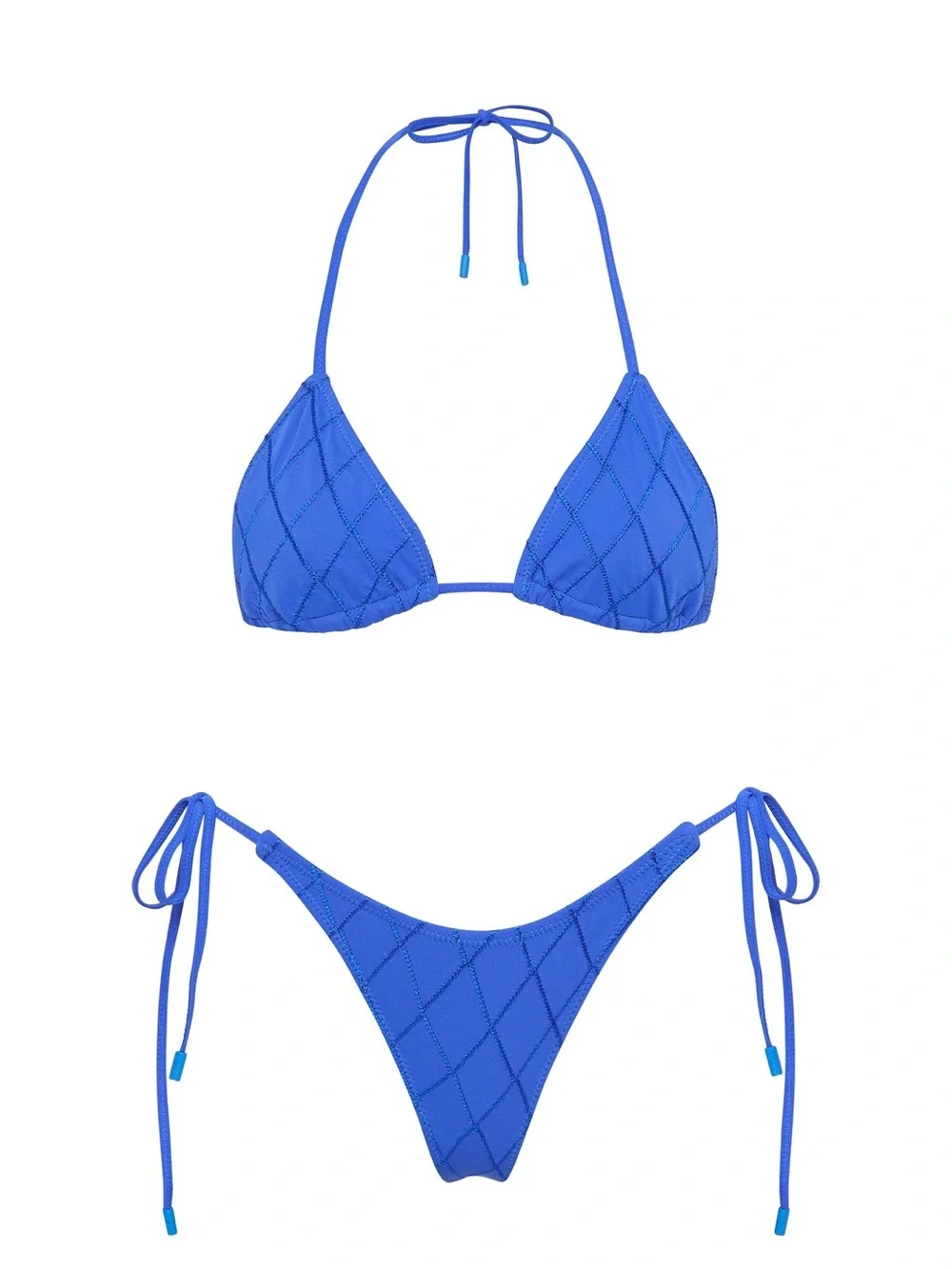 triangl swimwear Cobalt Quilted Triangle Tie-Side Bikini, L/M